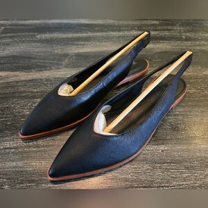 FRYE Brand "Kenzie Slingback" Black Flats